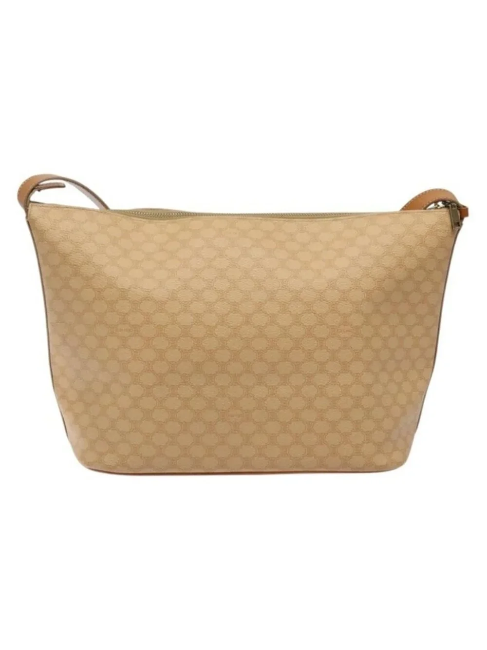 Authentic CELINE Macadam Canvas Shoulder Bag PVC Leather Beige Gold - Picture 7 of 16
